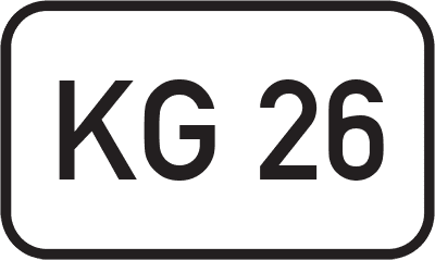 Straßenschild Kreisstraße KG 26