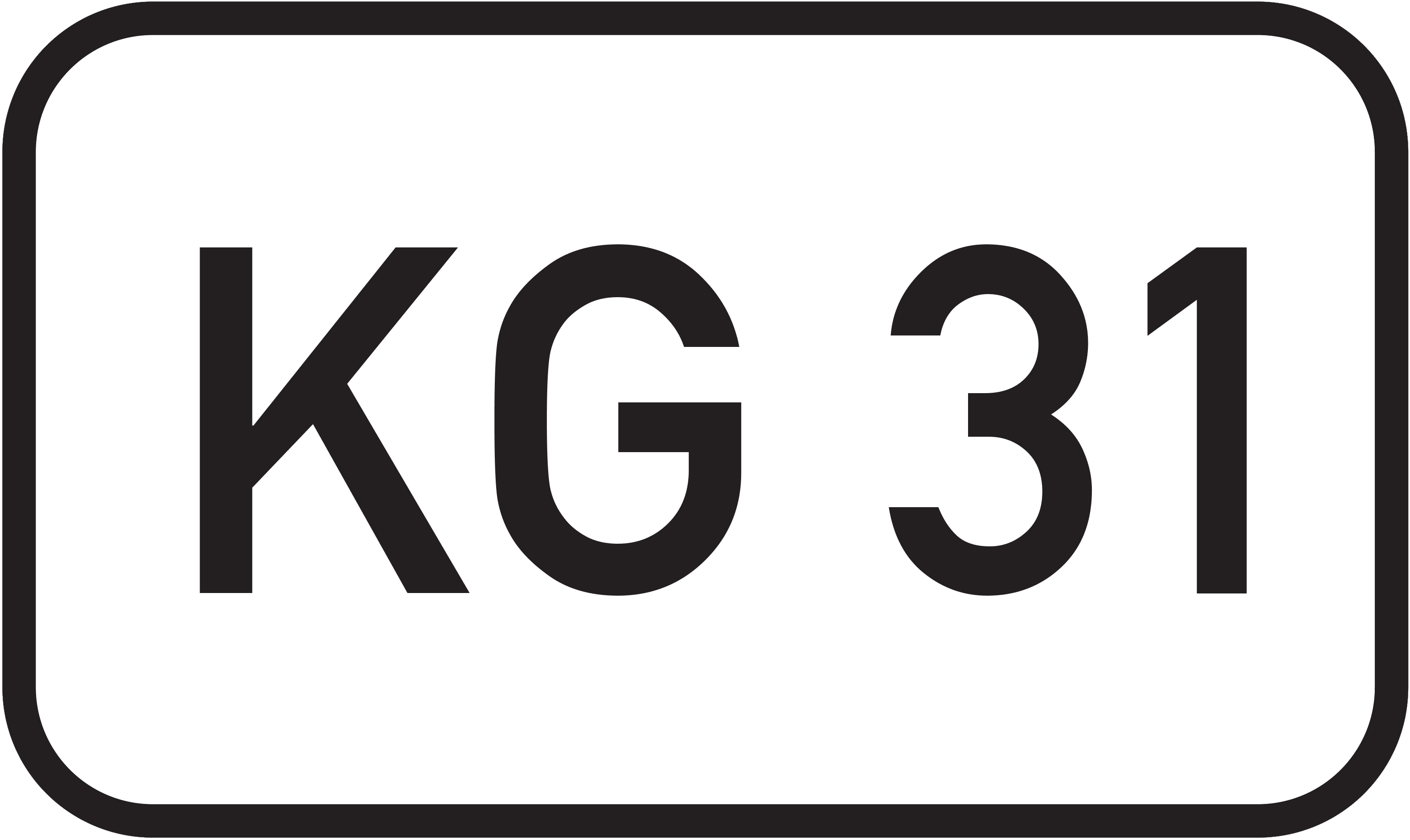Straßenschild Kreisstraße KG 31
