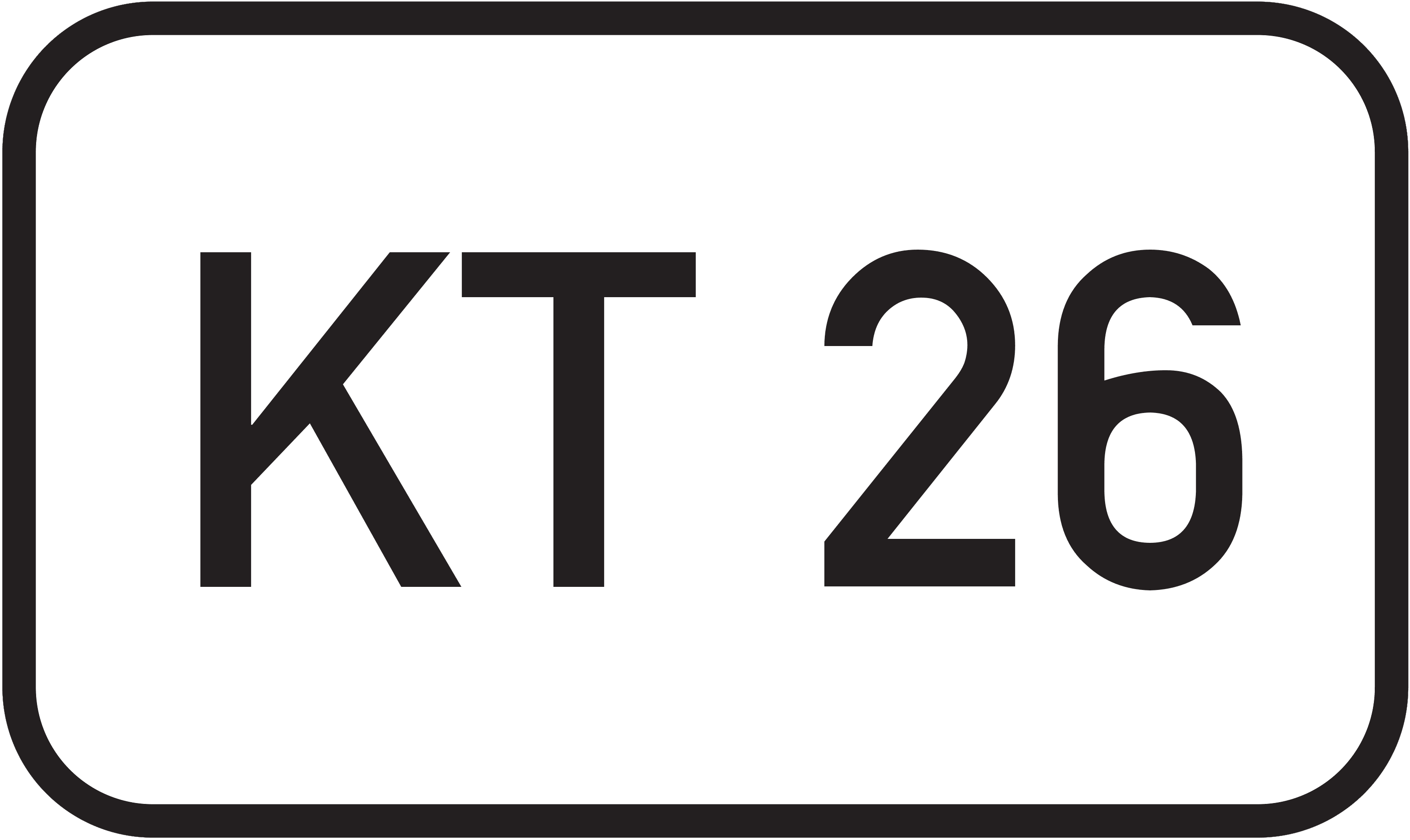 Straßenschild Kreisstraße KT 26