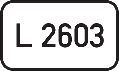 Straßenschild Landesstraße L 2603