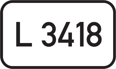 Straßenschild Landesstraße L 3418