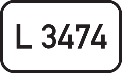 Straßenschild Landesstraße L 3474