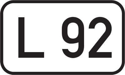 Straßenschild Landesstraße L 92