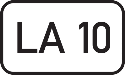 Straßenschild Landesstraße LA 10