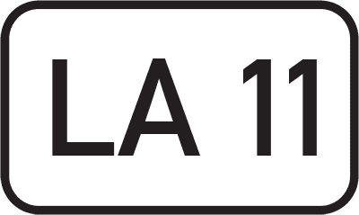 Straßenschild Landesstraße LA 11