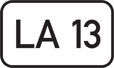 Straßenschild Landesstraße LA 13