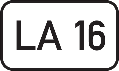 Straßenschild Landesstraße LA 16
