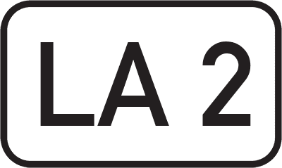 Straßenschild Landesstraße LA 2
