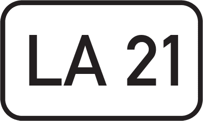 Straßenschild Landesstraße LA 21