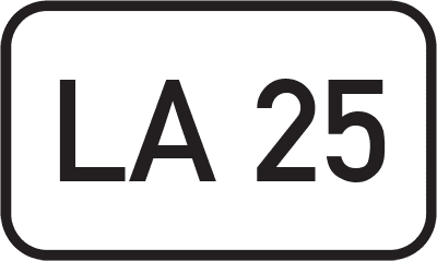 Straßenschild Landesstraße LA 25