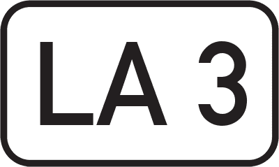 Straßenschild Landesstraße LA 3