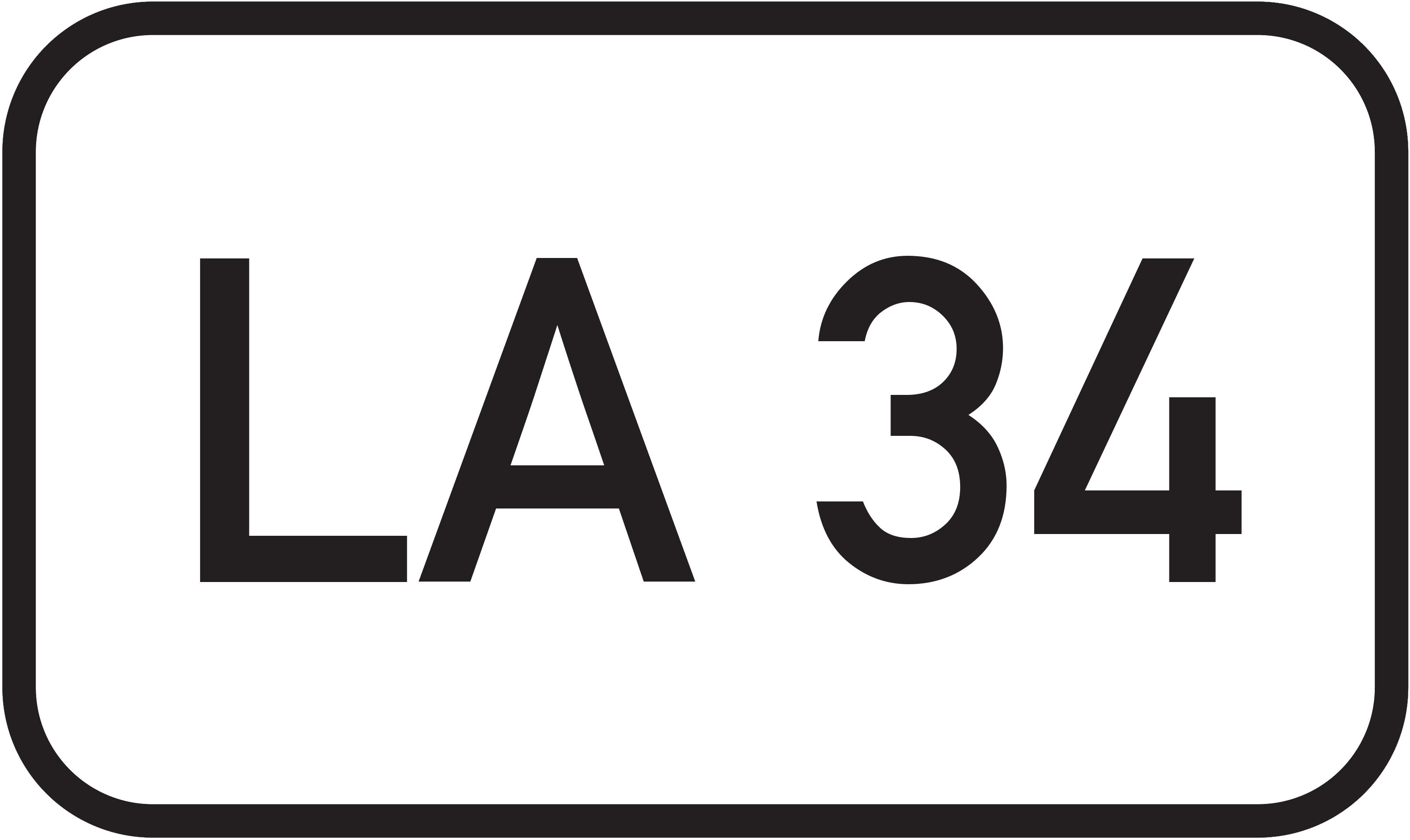 Straßenschild Landesstraße LA 34
