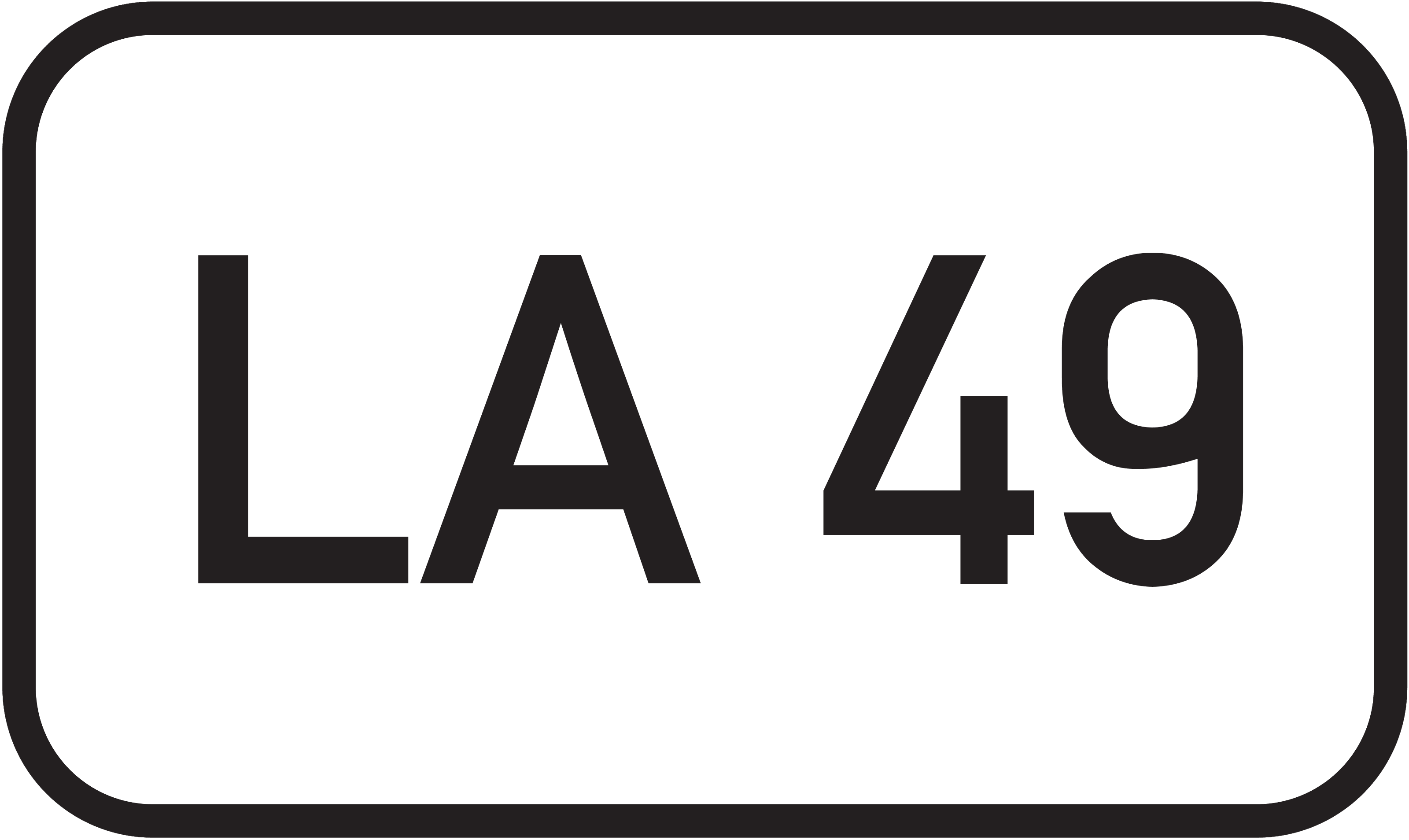 Straßenschild Landesstraße LA 49