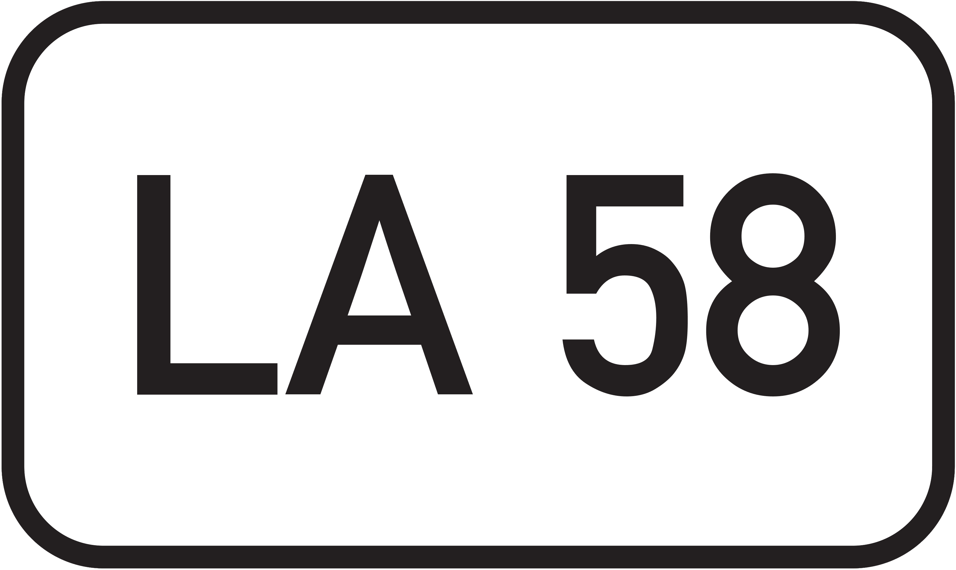 Straßenschild Landesstraße LA 58