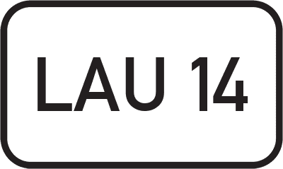 Straßenschild Landesstraße LAU 14