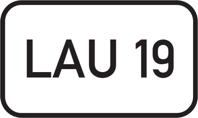 Straßenschild Landesstraße LAU 19