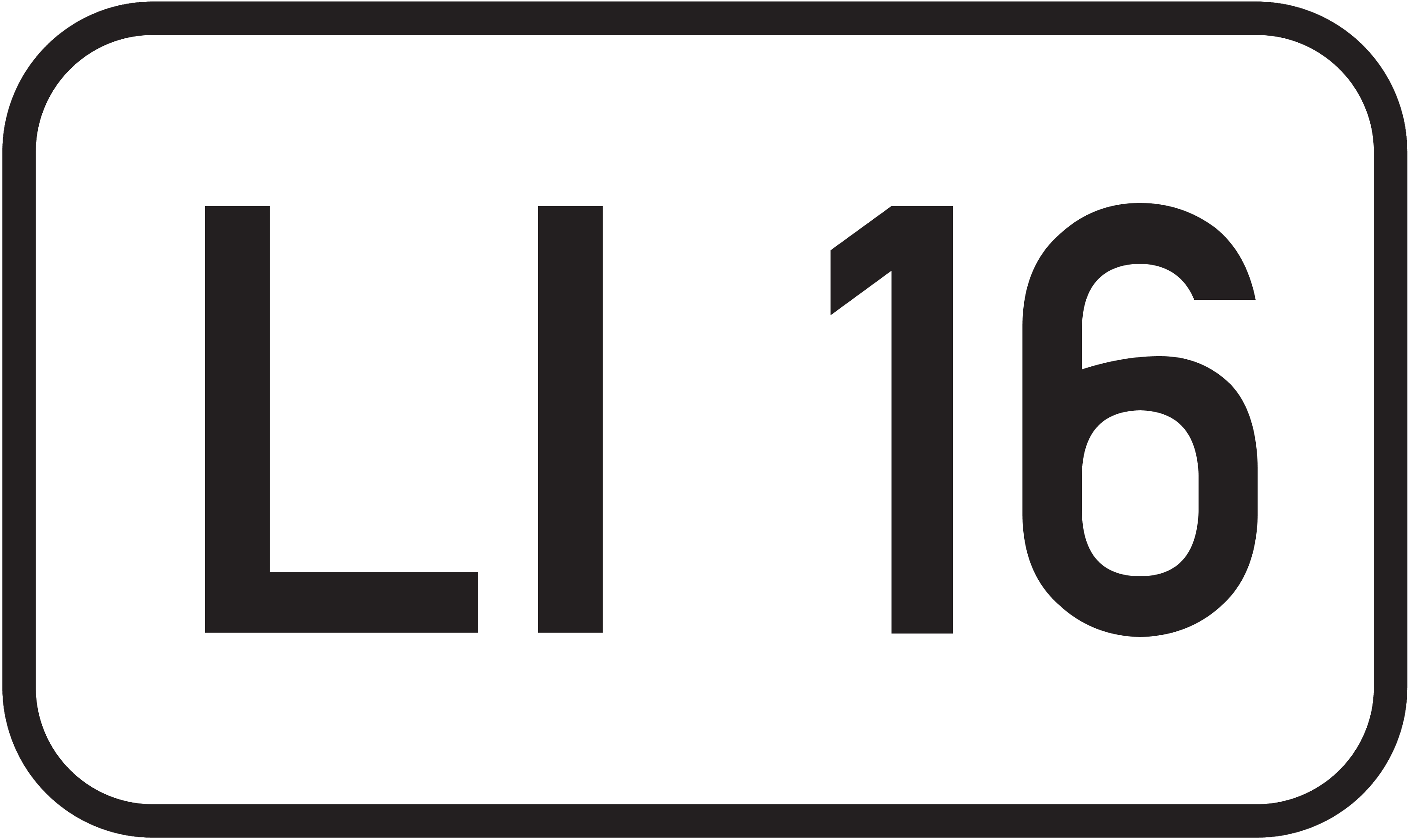 Straßenschild Landesstraße LI 16