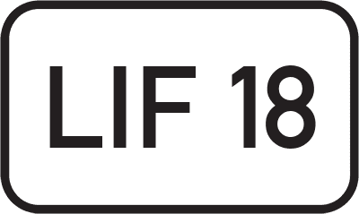 Straßenschild Landesstraße LIF 18