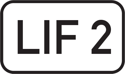 Straßenschild Landesstraße LIF 2