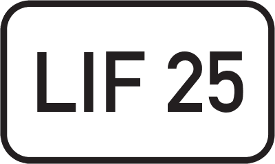 Straßenschild Landesstraße LIF 25