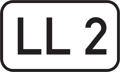 Straßenschild Landesstraße LL 2