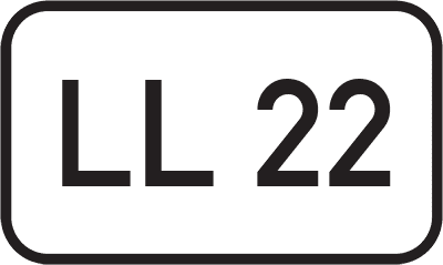 Straßenschild Landesstraße LL 22