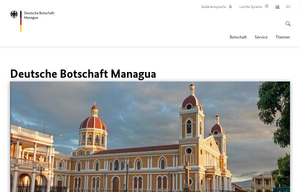 Vorschau von managua.diplo.de, Deutsche Botschaft, Managua