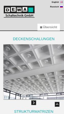 Vorschau der mobilen Webseite www.dewa-schaltechnik.de, DeWa-Schaltechnik GmbH