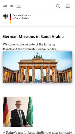 Vorschau der mobilen Webseite riad.diplo.de, Deutsche Botschaft Riad