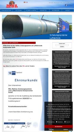 Vorschau der mobilen Webseite www.msl-bauartikel.de, MSL Mathieu Schalungssysteme und lufttechnische Komponenten GmbH