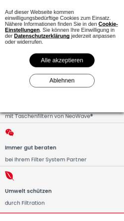 Vorschau der mobilen Webseite www.ftb-filtertechnik.de, FTB-Filtertechnik Brockmann GmbH & Co.KG