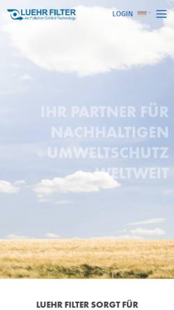 Vorschau der mobilen Webseite www.luehr-filter.de, Lühr-Filter GmbH & Co. KG