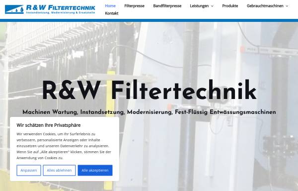 Vorschau von www.rw-filtertechnik.de, R&W Filtertechnik GmbH