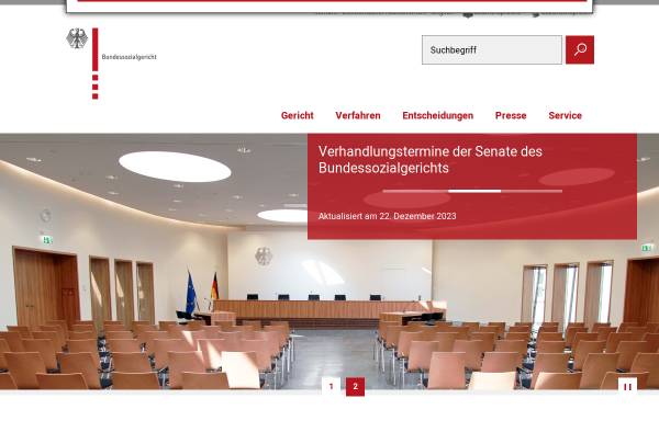 Vorschau von www.bsg.bund.de, Bundessozialgericht