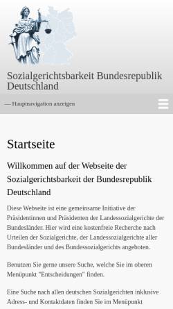 Vorschau der mobilen Webseite sozialgerichtsbarkeit.de, Landessozialgerichtsbarkeit