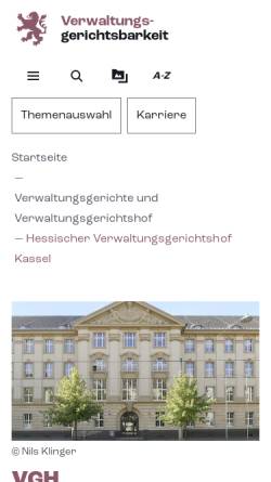 Vorschau der mobilen Webseite vgh-kassel-justiz.hessen.de, Hessischer Verwaltungsgerichtshof