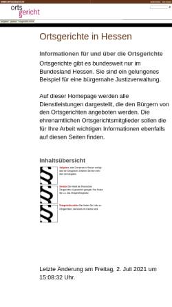Vorschau der mobilen Webseite ortsgericht.de, Ortsgerichte in Hessen