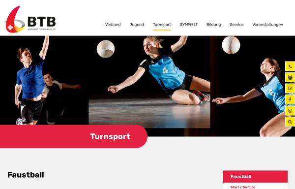 Vorschau von www.btb-faustball.de, Badischer Turnerbund - Faustball