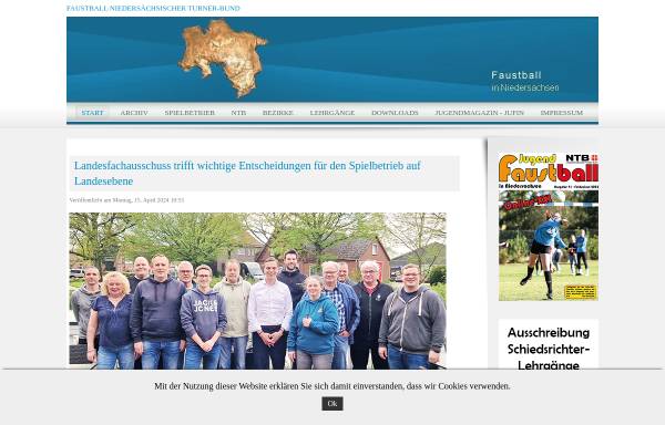 Vorschau von www.faustball-ntb.de, Faustball im Niedersächsischen Turnerbund