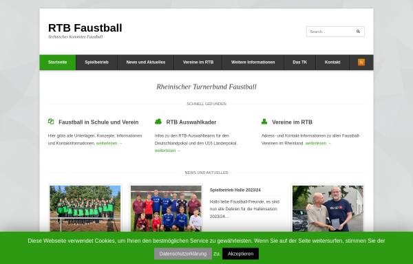 Vorschau von www.rtbfaustball.de, Faustball im Rheinischen Turnerbund