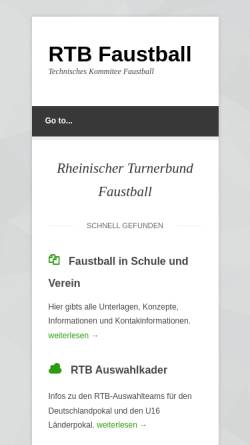 Vorschau der mobilen Webseite www.rtbfaustball.de, Faustball im Rheinischen Turnerbund