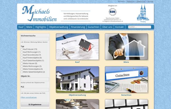 Vorschau von www.michaels-immobilien.de, Michaels Immobilien