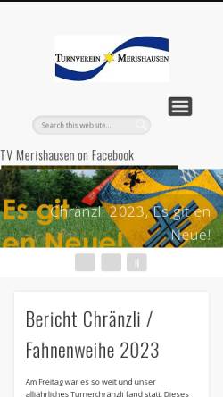 Vorschau der mobilen Webseite www.tvmerishausen.ch, TV Merishausen