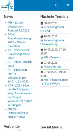 Vorschau der mobilen Webseite www.tvpfungen.ch, TV Pfungen