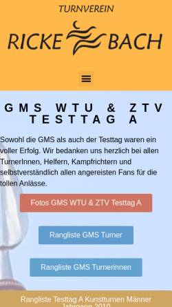 Vorschau der mobilen Webseite www.tvrickenbach.ch, TV/DR Rickenbach