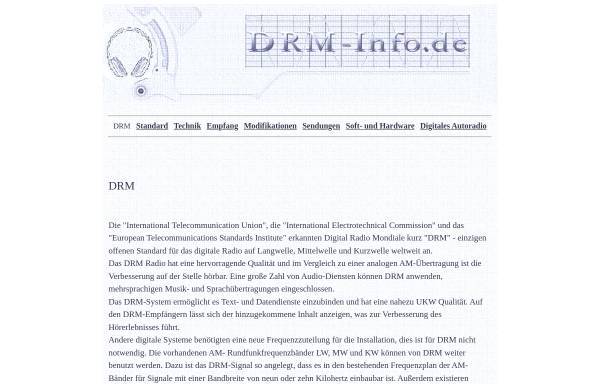 Vorschau von www.drm-info.de, DRM-Info, Informationen über Digital Radio Mondiale