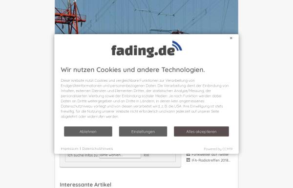Vorschau von www.fading.de, Fading.de - intl. Portal zum Kurzwellen-Fernempfang