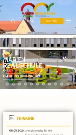 Vorschau der mobilen Webseite www.maristen-realschule.de, Freunde der Maristen-Realschule Cham e.V.