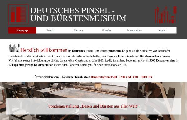 Vorschau von www.pinselmuseum-bechhofen.de, Deutsches Pinsel- und Bürstenmuseum