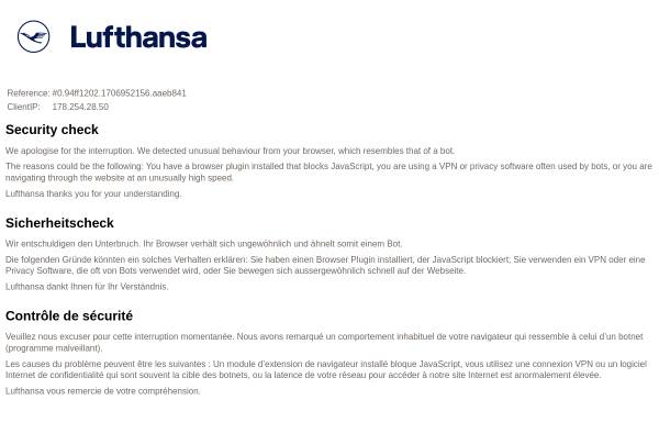 Vorschau von www.lufthansa.at, Lufthansa Austria